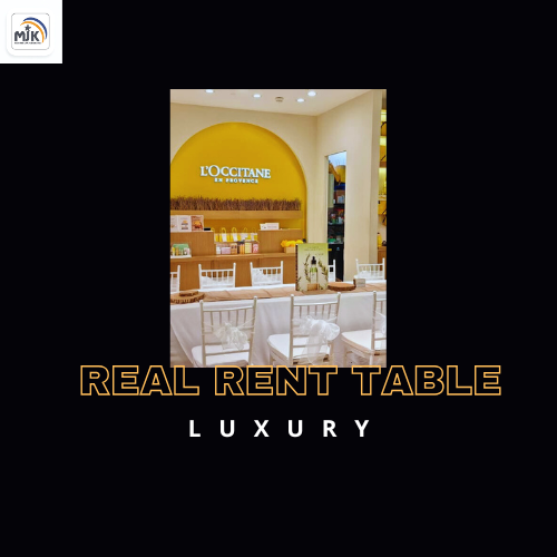 Gudang Rental Meja Exlusive Murah Jakarta Selatan dengan pilihan meja elegan untuk acara pesta, Pernikahan, dan Event kantor. Harga terjangkau, Layanan cepat, Dan kualitas terbaik.